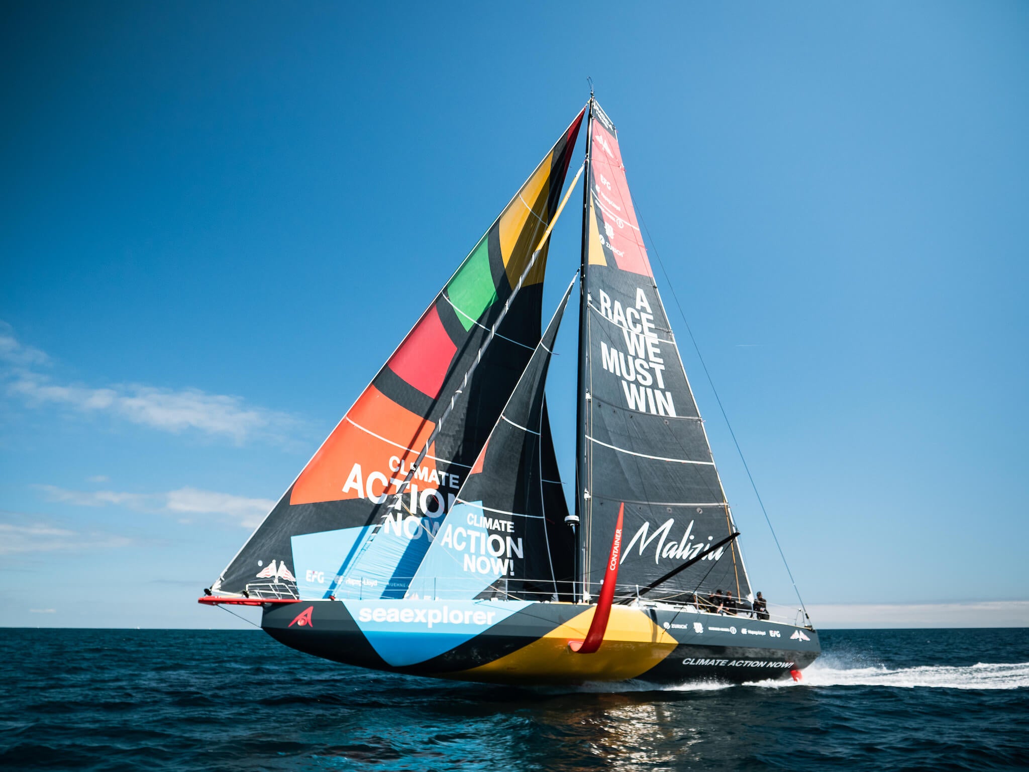 Team Malizia Seaexplorer - Ocean Race - Sailing in the Sun